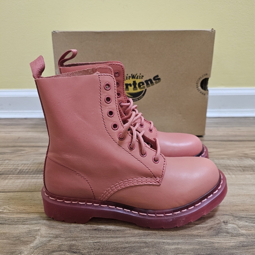 DR. MARTENS 1460 MONO PASCAL ACID PINK WOMEN'S CARTEGENA LACE-UP BOOTS